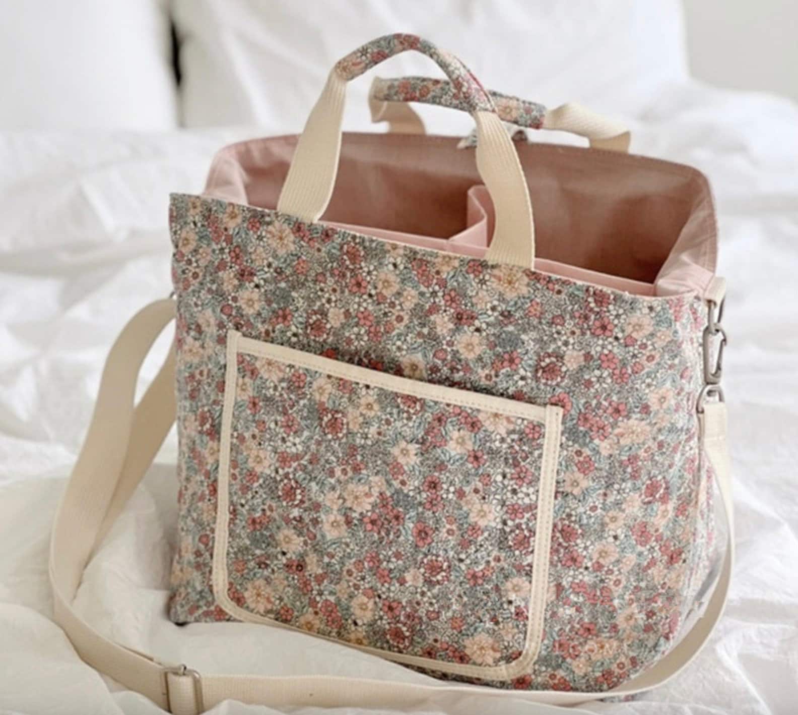 Floral Minimalist Vegan Baby Changing Bag