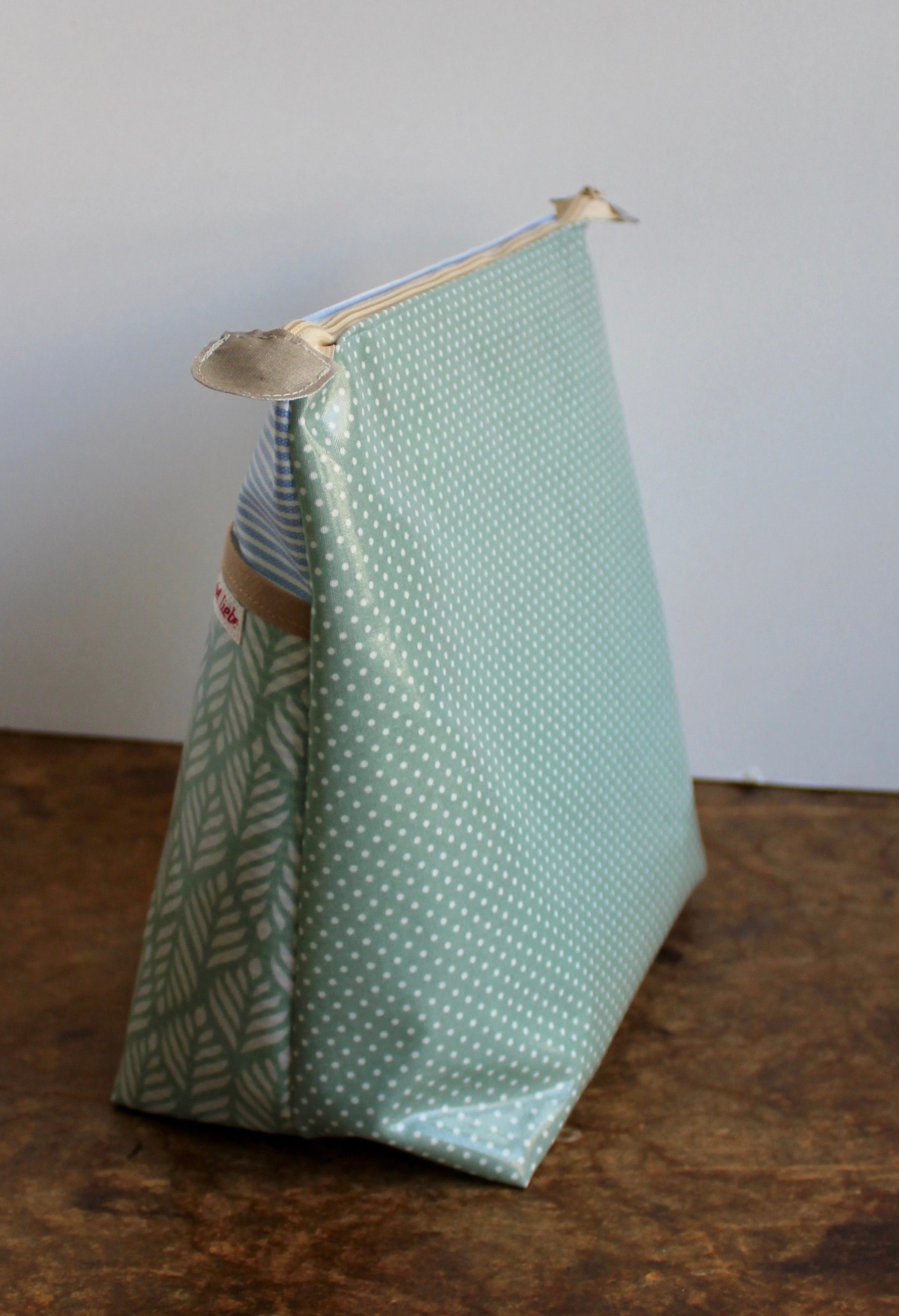 Big Oilcloth Cosmetic Bag - Travel Toiletry Organizer