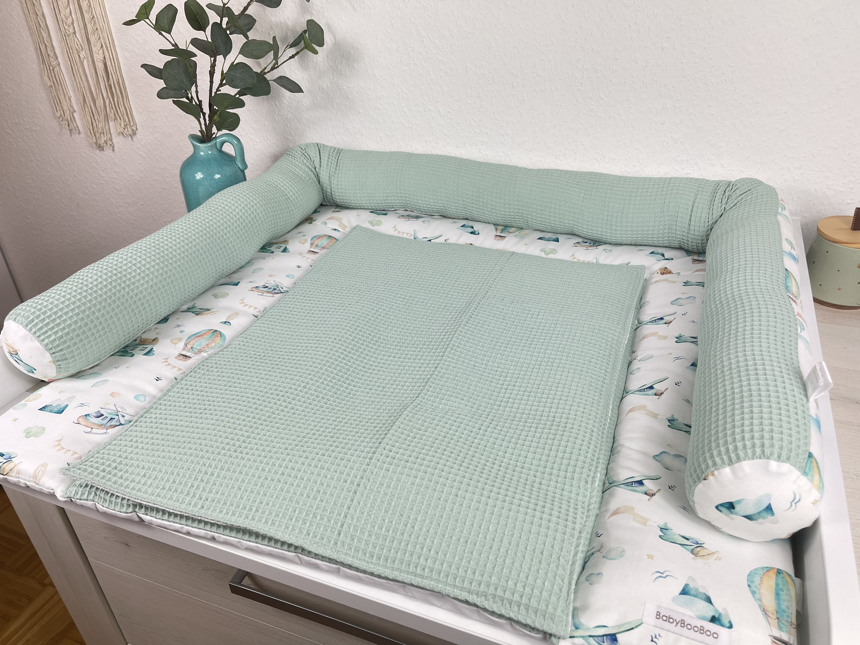 Custom Mint Waffle Changing Mat with Waterproof Option