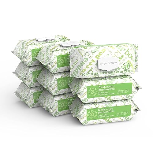 Amazon Elements Baby Wipes, Fresh Scent, 810 Count