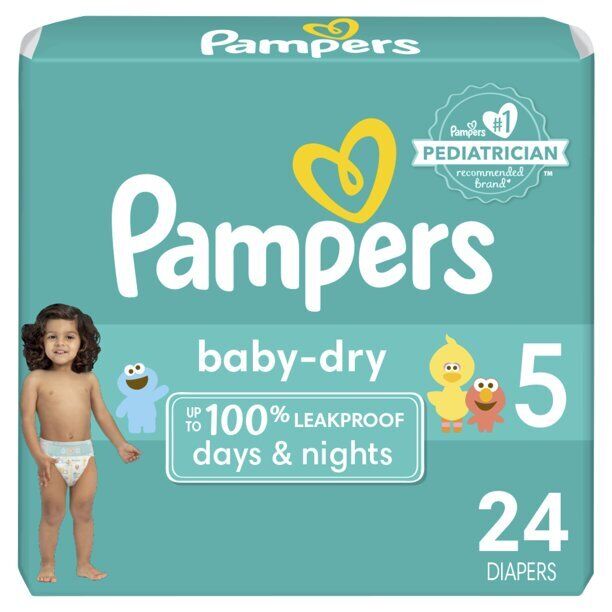Pampers Baby Dry Diapers Size 5 - 24 Count