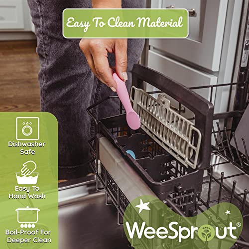WeeSprout Soft Silicone Baby Spoons, 3 Pack