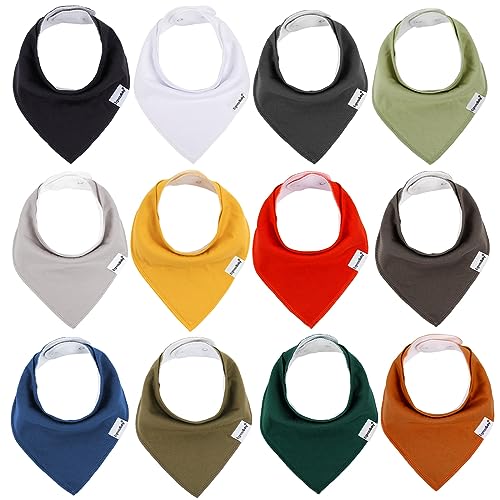 12 Pack Baby Bandana Bibs - Soft & Organic