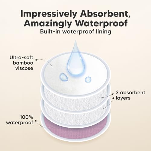 Reusable Bamboo Nursing Pads - 14 Washable Inserts