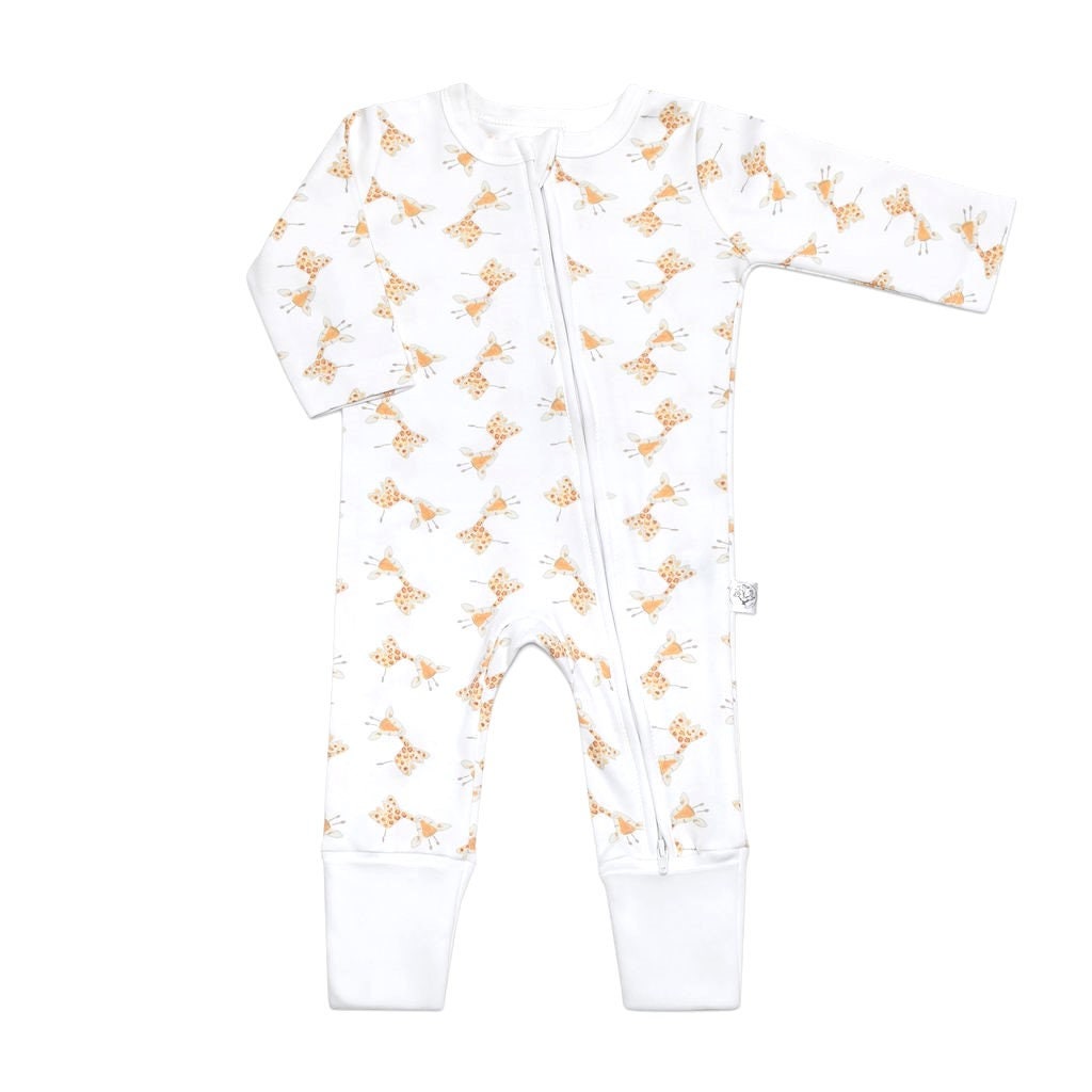 Organic Giraffe Baby Pajamas for Newborns to 18m