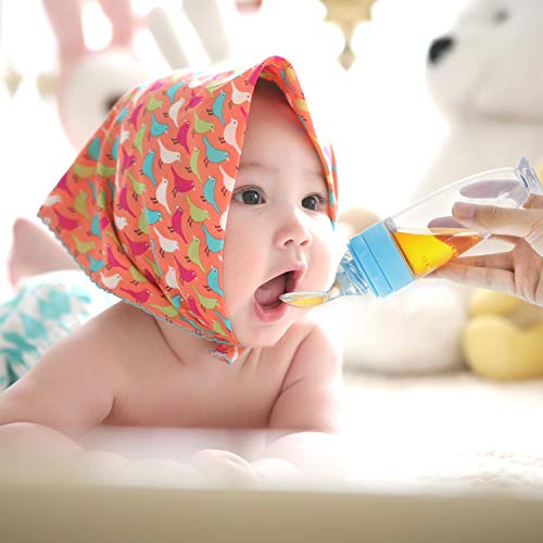 Silicone Baby Spoons with Stand - 2 Pack (Blue)