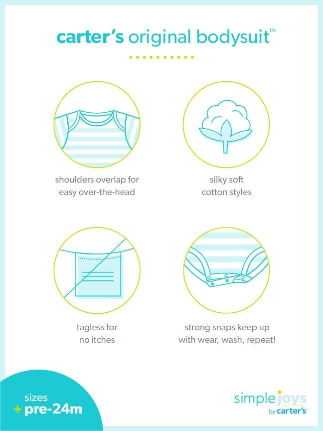 Carter's Baby Girls' 6-Pack Short-Sleeve Bodysuits