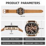 BENYAR Men's Brown Leather Chronograph Watch