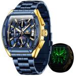 OLEVS Men's Luxury Blue Face Chronograph Watch
