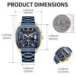 OLEVS Men's Luxury Blue Face Chronograph Watch