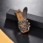 BENYAR Men's Brown Leather Chronograph Watch