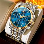 OLEVS Men's Diamond Two-Tone Luxury Dress Watch