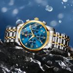 OLEVS Men's Diamond Two-Tone Luxury Dress Watch