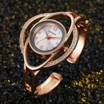 Gold Bracelet Watch with Unique Orbit Design