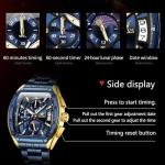 OLEVS Men's Luxury Blue Face Chronograph Watch