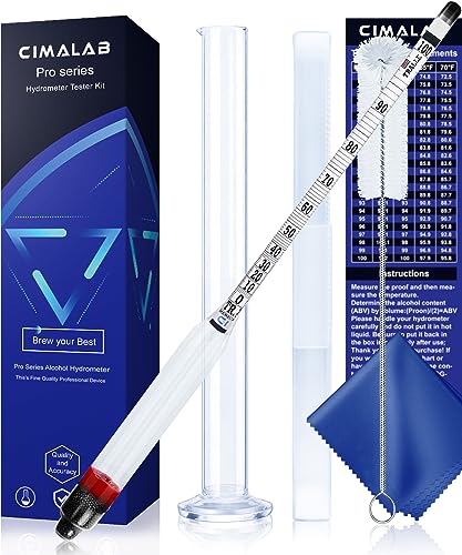CIMALAB Alcohol Meter Hydrometer Kit with Test Jar