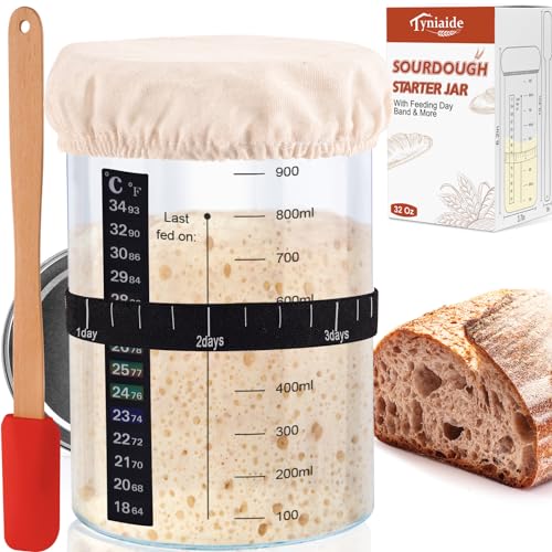 Sourdough Starter Glass Set with Thermometer and Lid