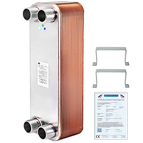 BestEquip 3"x7.5" Brazed Plate Beer Wort Chiller