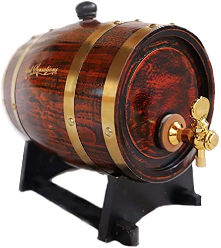 Oak Whiskey Barrel Dispenser for Liquor and Wine