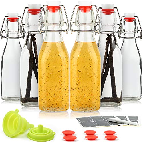 Glass Brewing Bottles - 8.5oz Flip Top Set