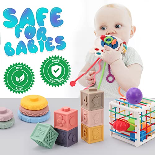 4 in 1 Baby Teething and Stacking Toys