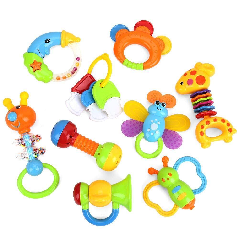 9-Piece Baby Toy Rattles and Teether Set