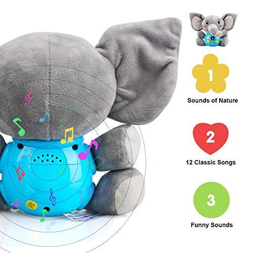 Musical Plush Elephant Toy for Babies 0-6 Months