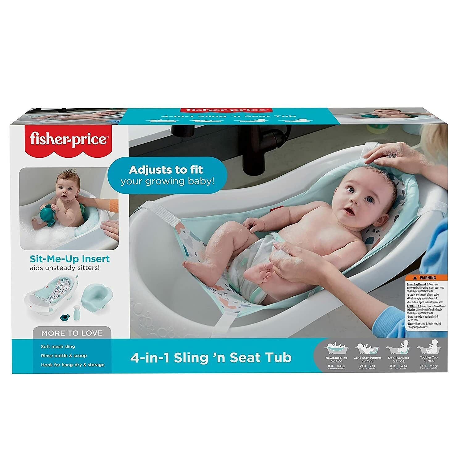 Fisher Price 4-in-1 Sling and Seat Bath Tub