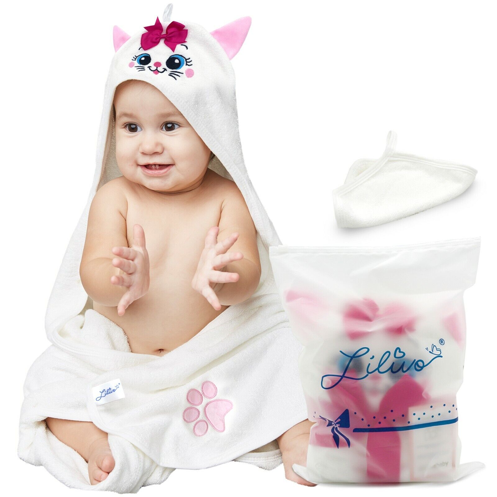 Soft Baby Hooded Towel and Washcloth Set