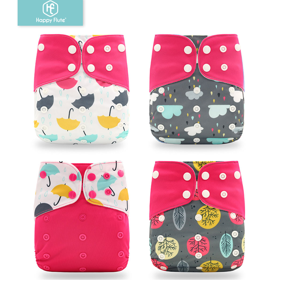 Happyflute 4pcs Washable Eco-friendly Baby Cloth Diapers