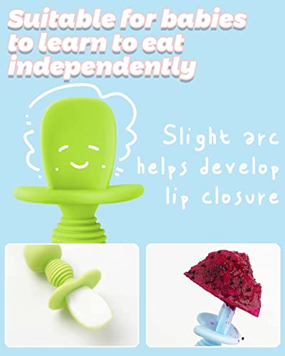 6 Pack Silicone Baby Spoons and Fork Set