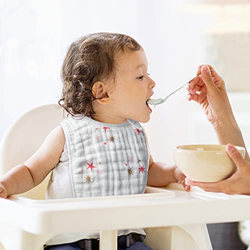 6-Piece Snap Muslin Bibs for Baby Feeding