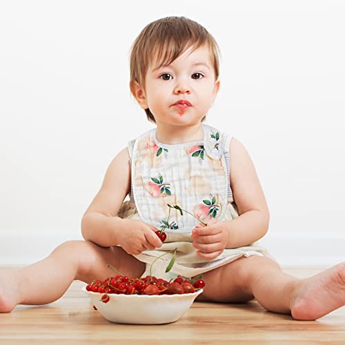 6-Piece Snap Muslin Bibs for Baby Feeding