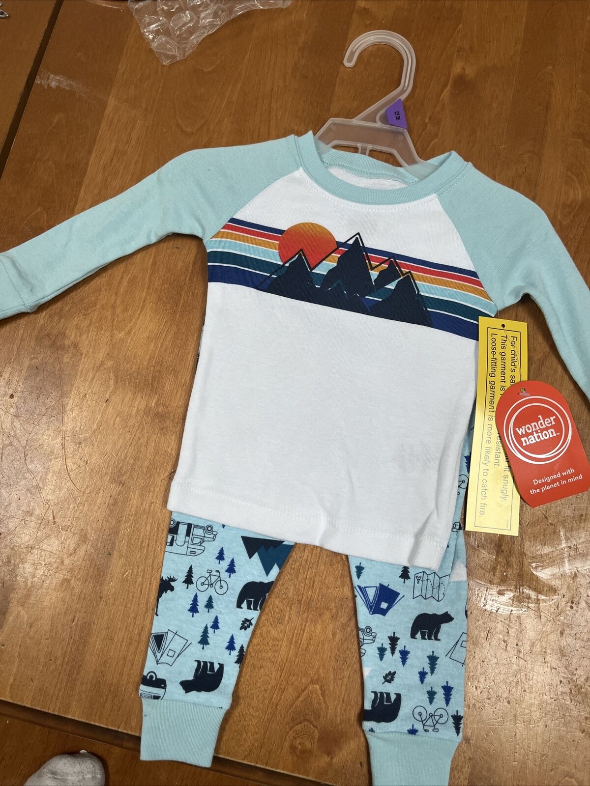 Camping Theme Baby Boy Pajama Set, 12 Months