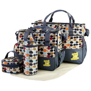 5-Piece Large Diaper Bag Set for Moms