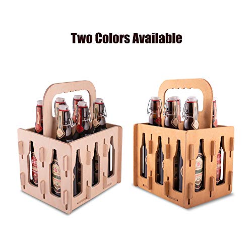 Wooden Beer Caddy - Rustic 6 Pack Carrier