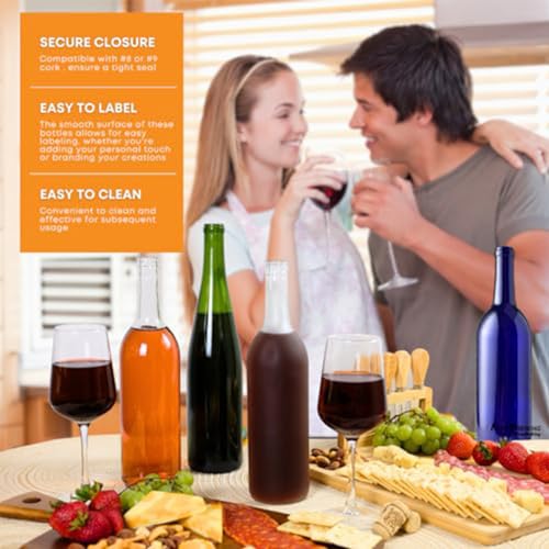 Cobalt Blue Wine Bottles - Box of 12, 750 mL