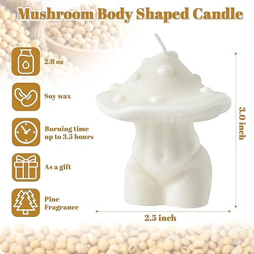 Mushroom-Shaped Soy Candle with Pine Scent