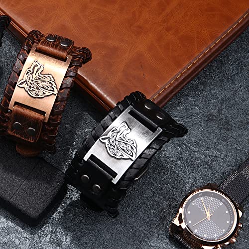 Fenrir Wolf Viking Bracelet - Nordic Gothic Talisman