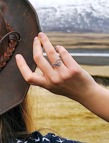 Sterling Silver Dragon Ring for Women Adjustable