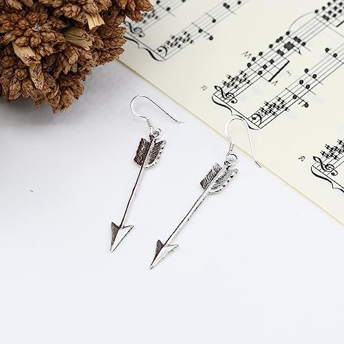 Minimalist Sterling Silver Arrow Dangle Earrings