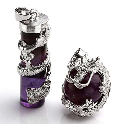 Dragon Wrapped Amethyst Crystal Necklaces for Couples