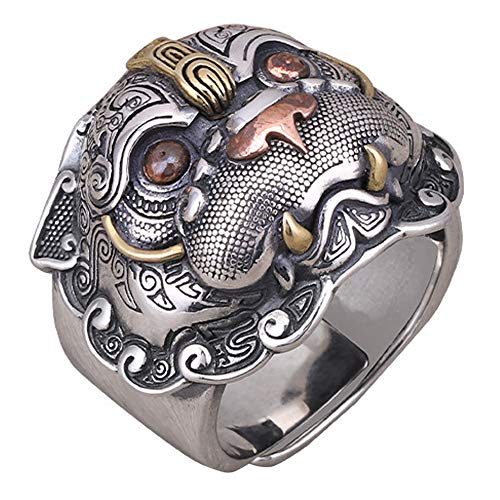 Adjustable 925 Silver Pixiu Ring for Feng Shui