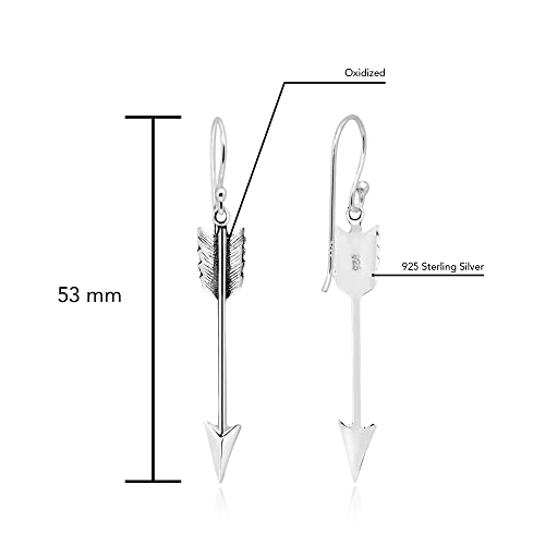 Minimalist Sterling Silver Arrow Dangle Earrings