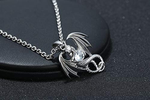 Dragon Necklace Stainless Steel Gothic Fantasy Pendant