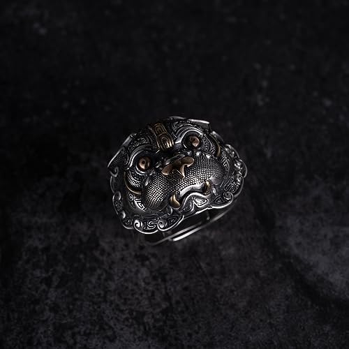 Adjustable 925 Silver Pixiu Ring for Feng Shui