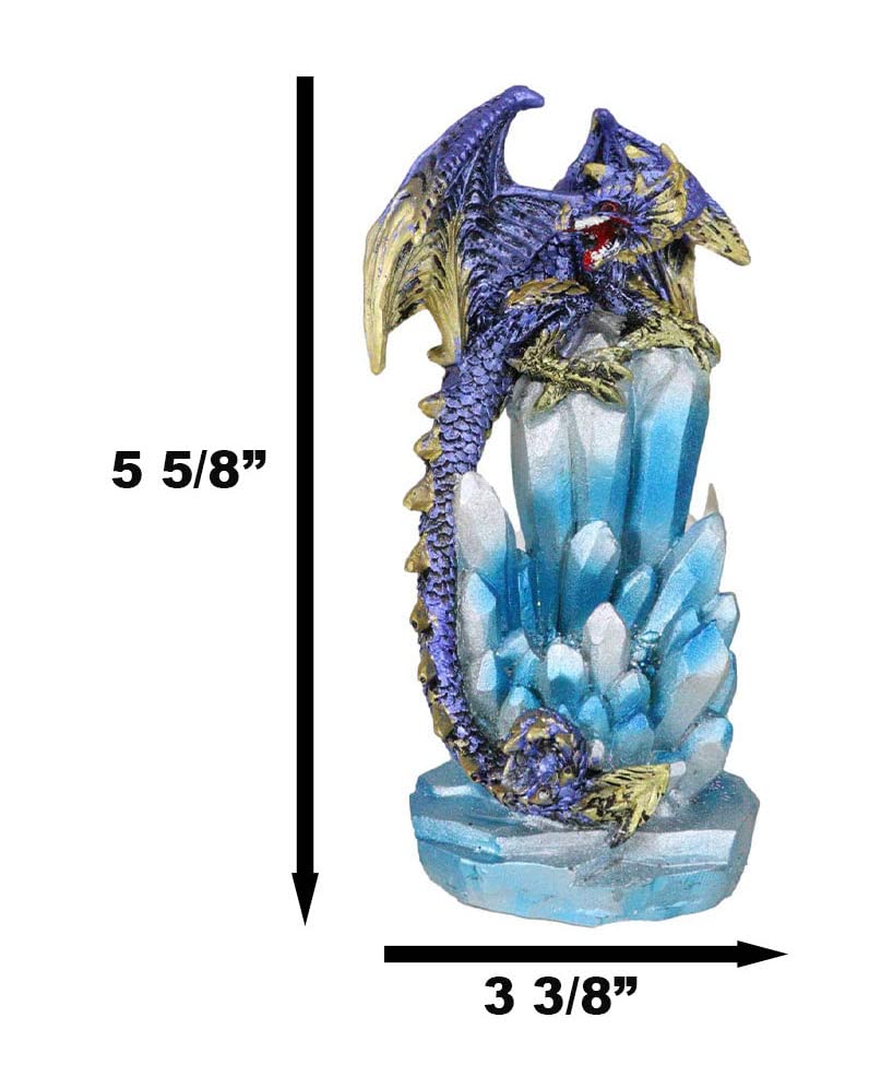 Purple and Gold Galaxy Dragon Statue with Night Light