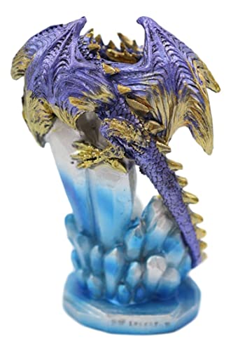 Purple and Gold Galaxy Dragon Statue with Night Light