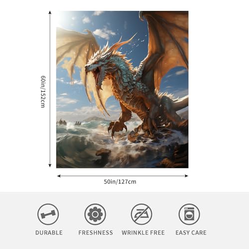 Magical Dragon Blanket - Soft Fantasy Throw 50" x 60