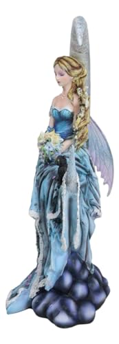 Celestial Crescent Moon Fairy Statue 11" H
